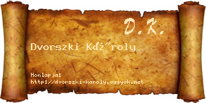 Dvorszki Károly névjegykártya