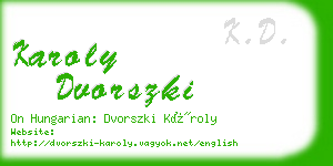 karoly dvorszki business card